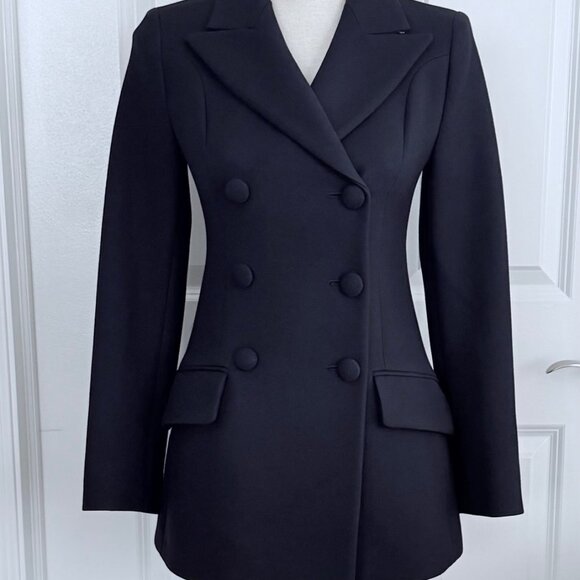 PRADA DOUBLE BREASTED NAVY WOOL BLAZER - SIZE IT 38 - Picture 9 of 12